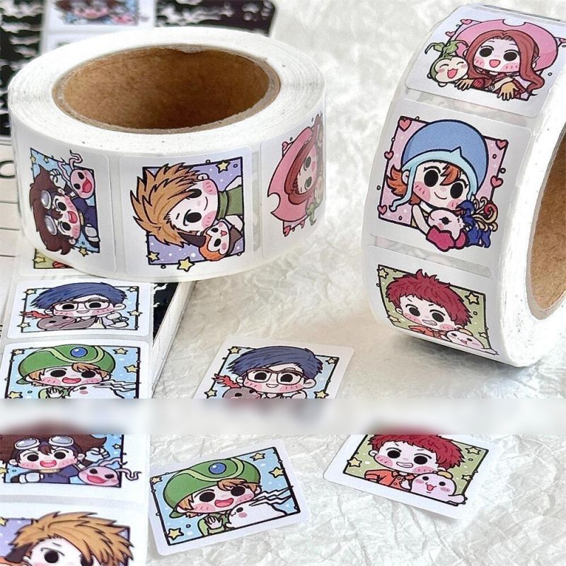 Fashion Digimon Stickers [1 Volume/500 Stickers] Paper Printed Pocket Material Dot Stickers,Stickers/Tape