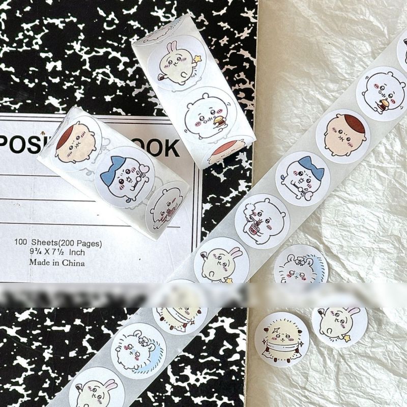 Fashion Jiikawa Roll Stickers [1 Roll/500 Stickers] Paper Printed Pocket Material Dot Stickers,Stickers/Tape
