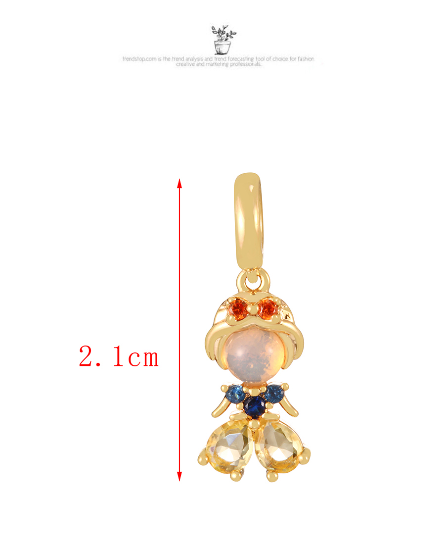 Fashion Golden 7 Copper Inlaid Zirconia Princess Pendant Accessory,Jewelry Findings & Components
