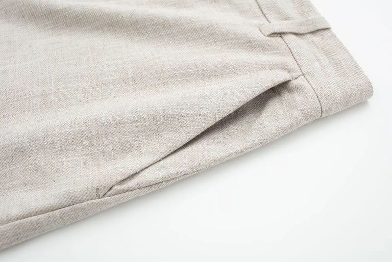 Fashion Khaki Linen Blend Culottes,Shorts