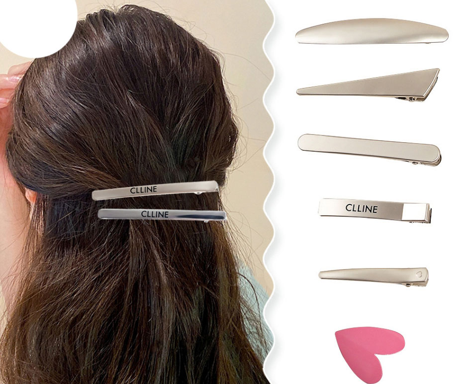 Fashion 8cm Printed Word Matte Metal Hair Clip,Hairpins