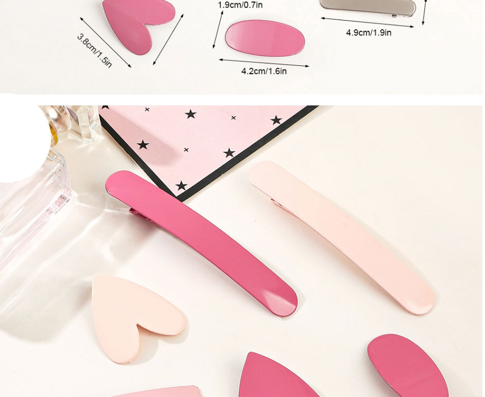 Fashion 6cm Oval Pink Metal Oval Hair Clip,Hairpins