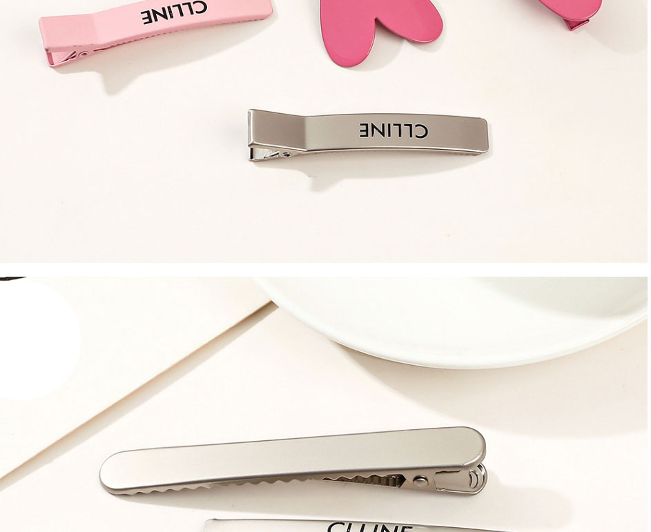 Fashion 8cm Printed Word White K Metal Hair Clip,Hairpins
