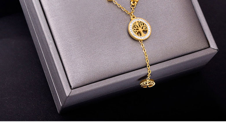 Fashion Necklace Titanium Steel Diamond Tree Of Life Necklace,Necklaces