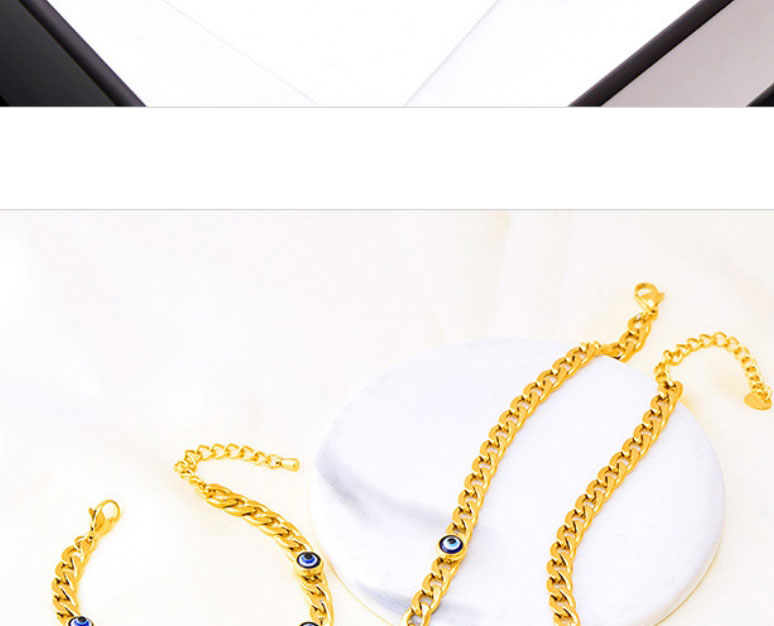 Fashion Necklace+bracelet Titanium Steel Round Eye Necklace Bracelet Set,Jewelry Set