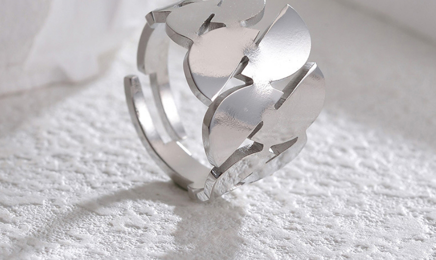 Fashion Silver Titanium Geometric Split Ring,Rings