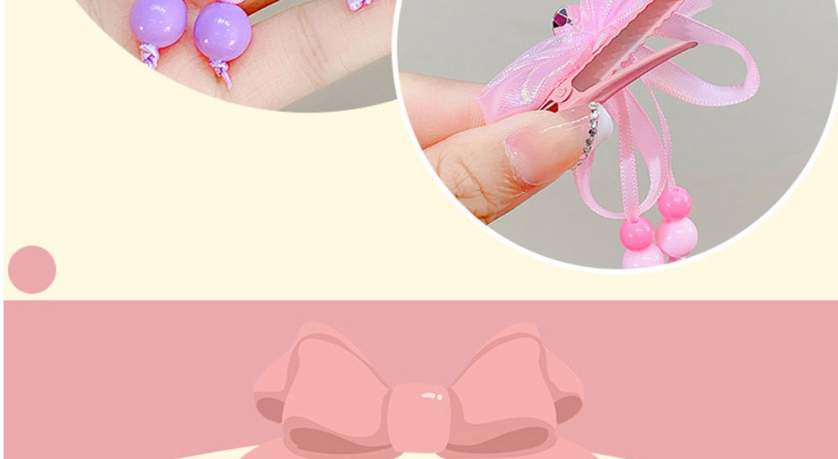 Fashion 3# Korean Powder Pair Clip Fabric Diamond Bow Hair Clip,Hairpins