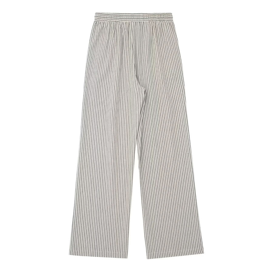 Fashion Stripe Polyester Stripe Lace-up Straight-leg Trousers,Pants