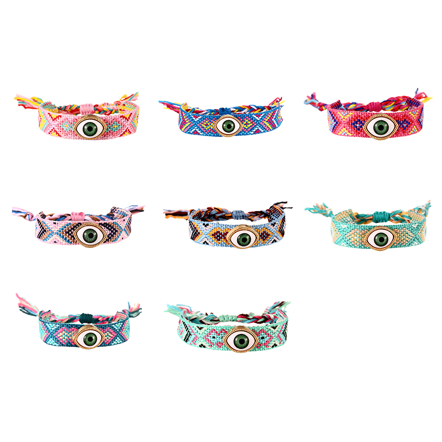 Fashion Color 4 Alloy Eye Woven Pattern Tassel Bracelet,Fashion Bracelets