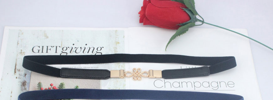 Fashion Black Chinese Knot Elastic Thin Belt,Thin belts