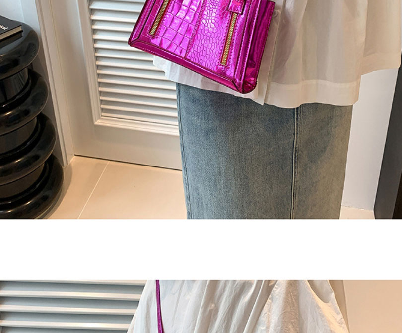 Fashion Blue Pu Glossy Large Capacity Messenger Bag,Shoulder bags