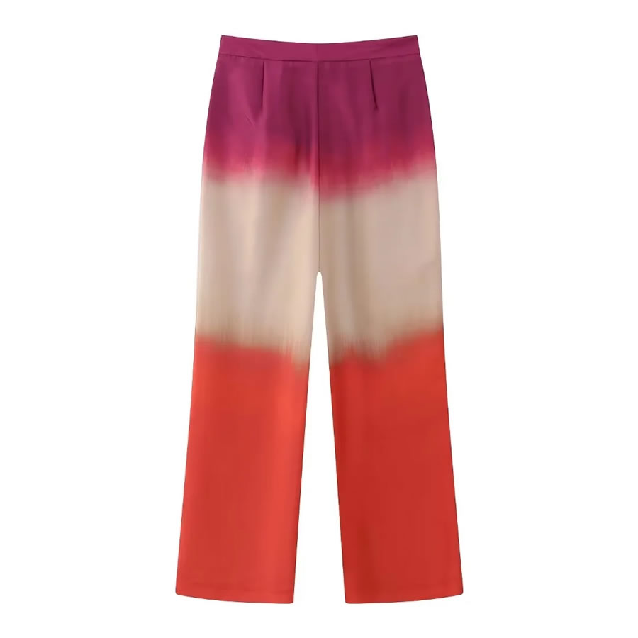 Fashion Color Tie-dye Print Trousers,Pants
