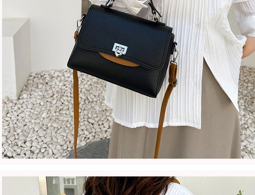 Fashion Beige Pu Lock Flap Crossbody Bag,Shoulder bags