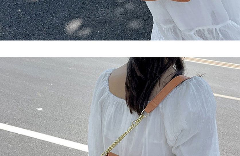 Fashion Khaki Pu Pearl Flap Crossbody Bag,Shoulder bags