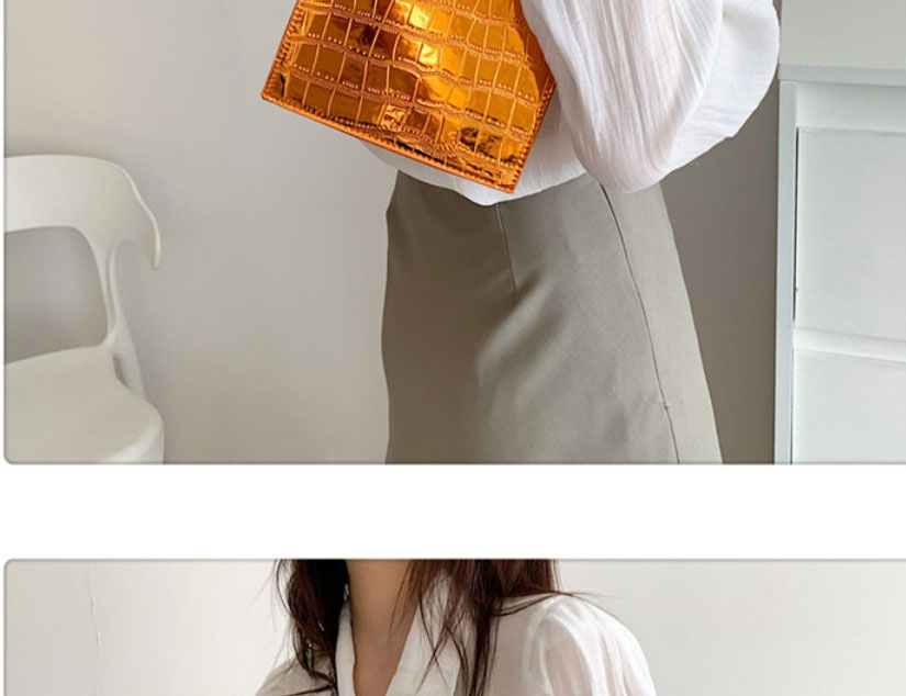 Fashion Silver (2401 Crocodile Pattern) Pu Laser Head Pattern Large Capacity Messenger Bag,Shoulder bags