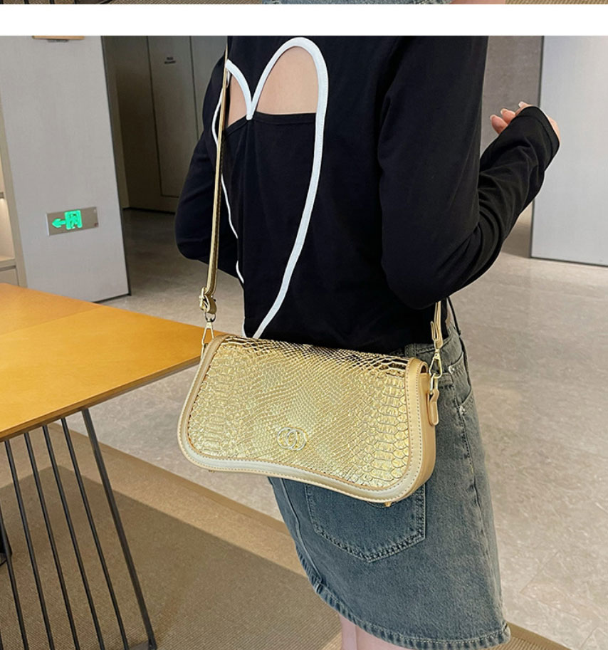Fashion Silver Pu Crocodile Messenger Bag,Shoulder bags