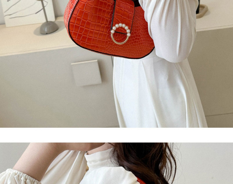 Fashion Black Pu Crocodile Pattern Large Capacity Messenger Bag,Shoulder bags