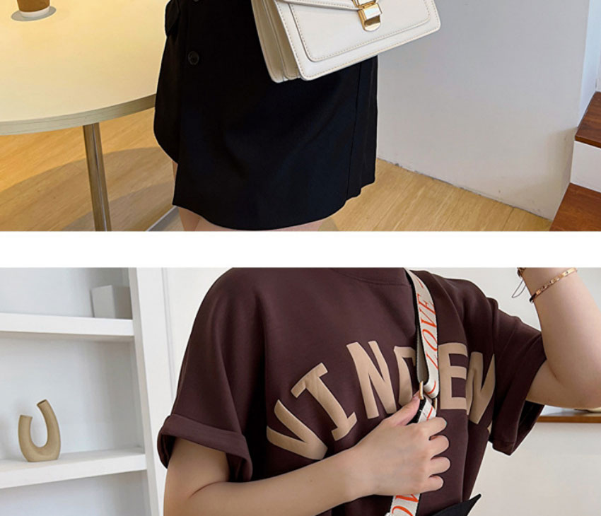 Fashion Coffee Color Pu Lock Flap Crossbody Bag,Shoulder bags