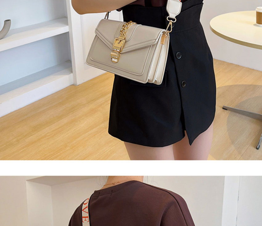 Fashion Black Pu Lock Flap Crossbody Bag,Shoulder bags