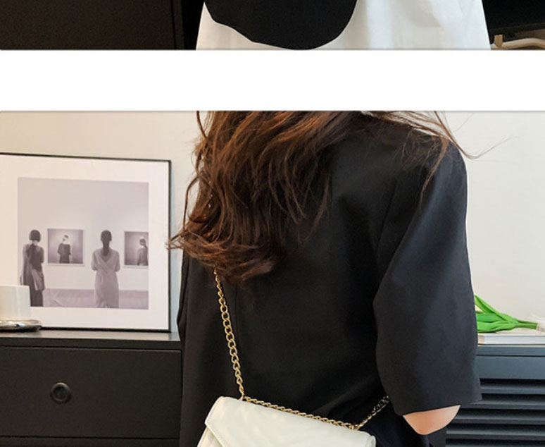 Fashion Black Pu Embroidery Thread Flap Crossbody Bag,Shoulder bags