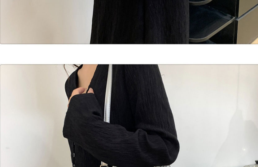 Fashion Black Pu Woven Knotted Pleated Crossbody Bag,Shoulder bags