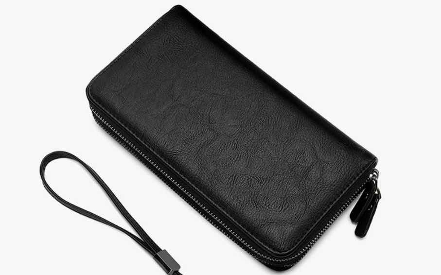 Fashion Black Pu Leather Multifunctional Large Capacity Double Elongated Wallet,Wallet