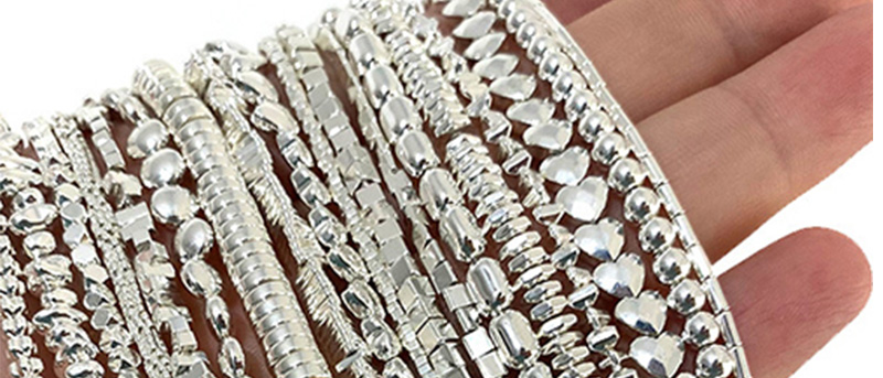 Fashion Round Tube 2x4 5 Strings Geometric Beaded Bracelet Accessory,Beads