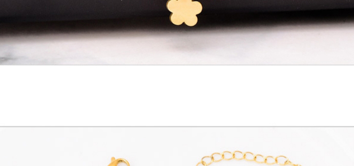 Fashion Gold Titanium Steel Shell Butterfly Petal Tassel Square Zirconia Double Layer Anklet,Fashion Anklets