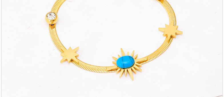 Fashion Necklace+bracelet Titanium Steel Blue Pine Star Snake Bone Chain Necklace Bracelet Set,Jewelry Set