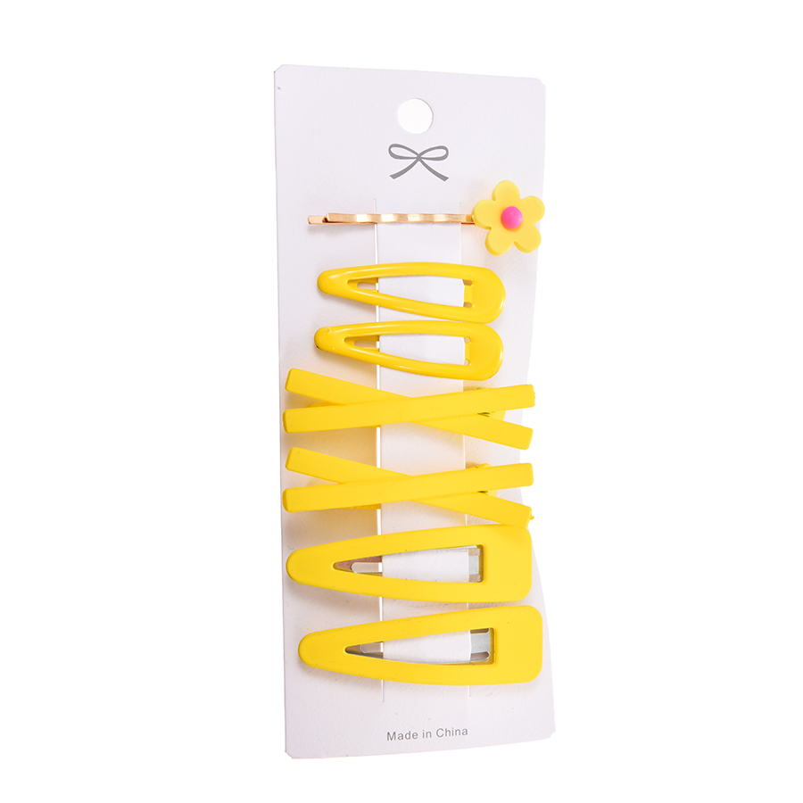 Fashion Yellow Resin Flower Cross Hairpin Set,Hairpins