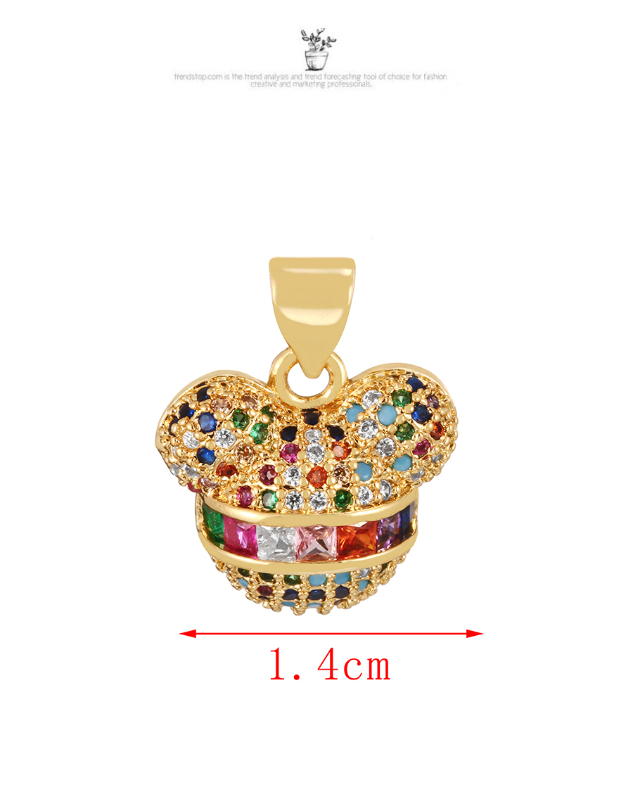 Fashion Color Copper Inlaid Zircon Bear Pendant Accessory,Jewelry Findings & Components