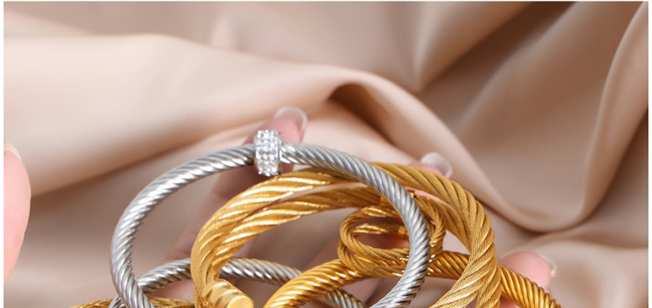 Fashion 3# Titanium Geometric Cuff Bracelet,Bracelets