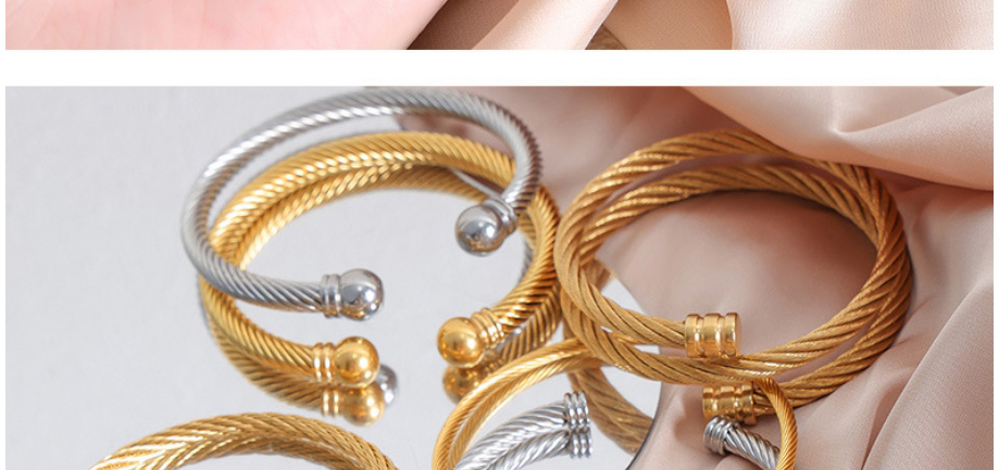 Fashion 4# Titanium Geometric Cuff Bracelet,Bracelets