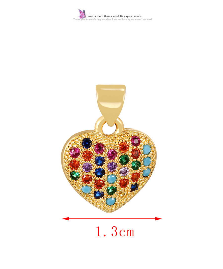Fashion Golden 1 Copper Inlaid Zircon Heart Pendant Accessories,Jewelry Findings & Components