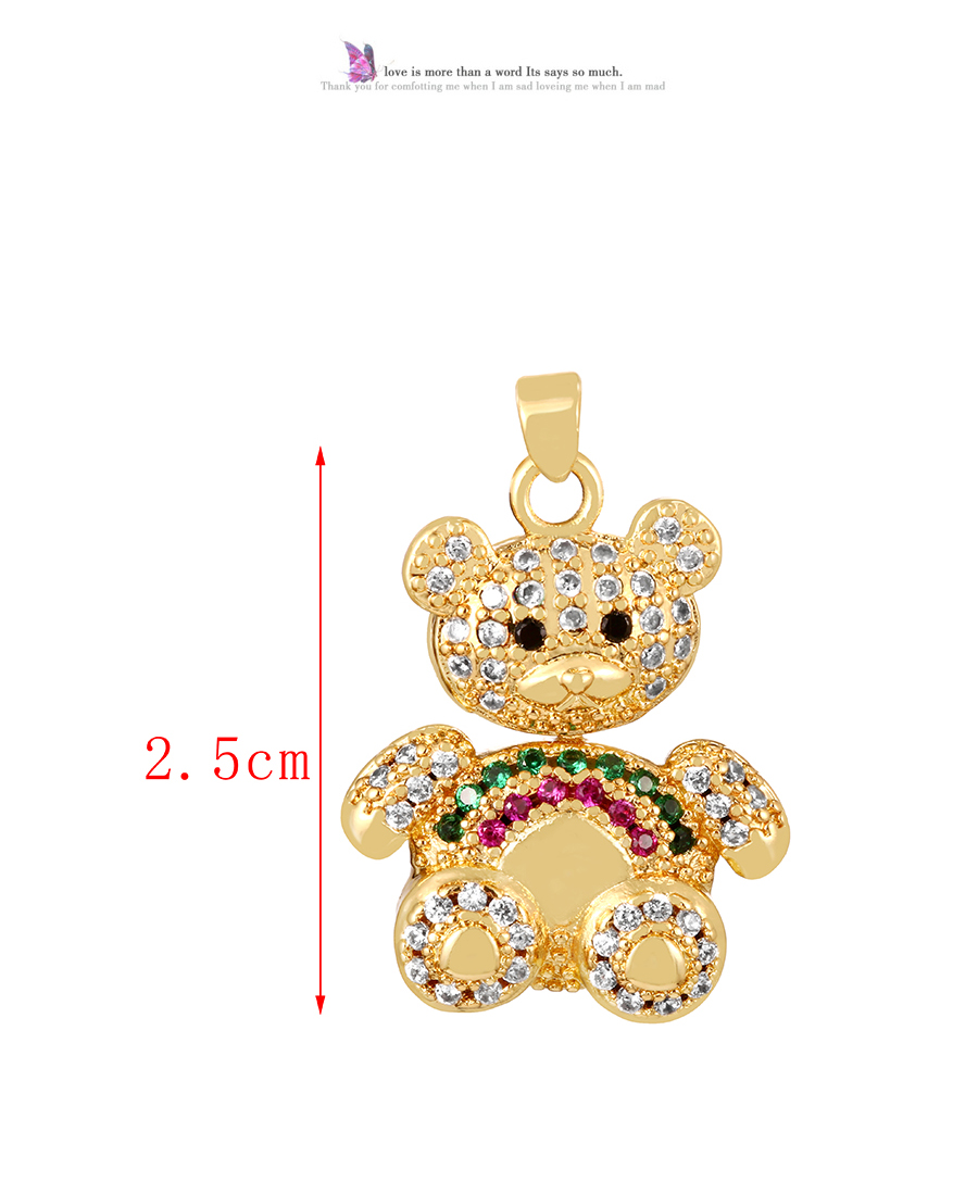 Fashion Golden 1 Copper Inlaid Zircon Bear Pendant Accessory,Jewelry Findings & Components