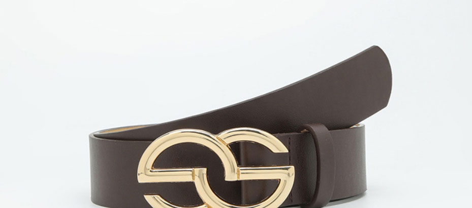 Fashion Khaki Metal Double G Buckle Wide Belt,Wide belts