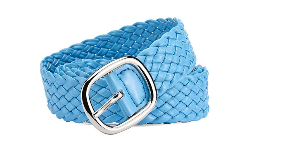 Fashion Camel Braided Wide Belt With Patent-leather Metal Sun Buckle,Wide belts
