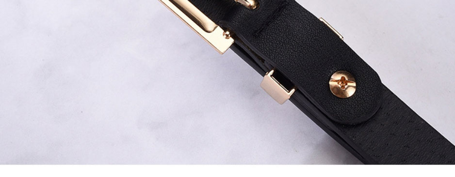Fashion Light Blue Thin Belt With Metal Square Buckle,Thin belts
