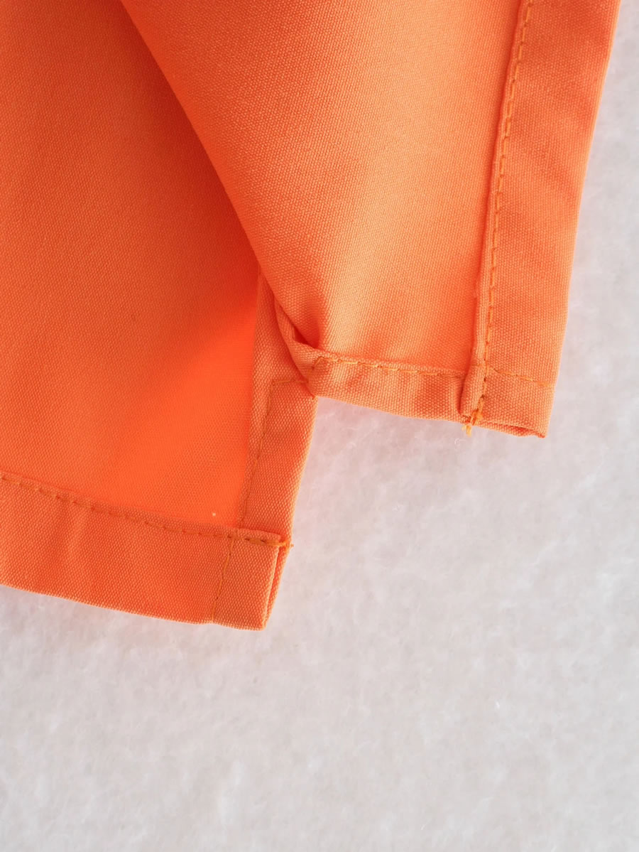 Fashion Orange Cotton Straight-leg Shorts,Shorts