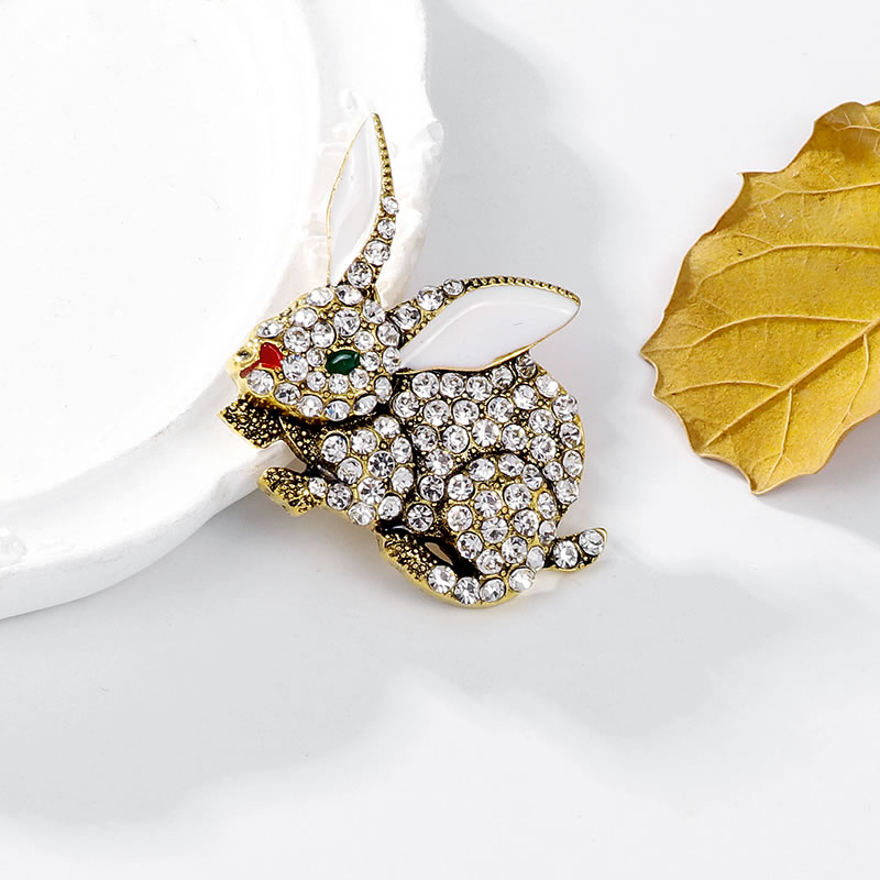 Fashion Gold Alloy Diamond Rabbit Brooch,Korean Brooches