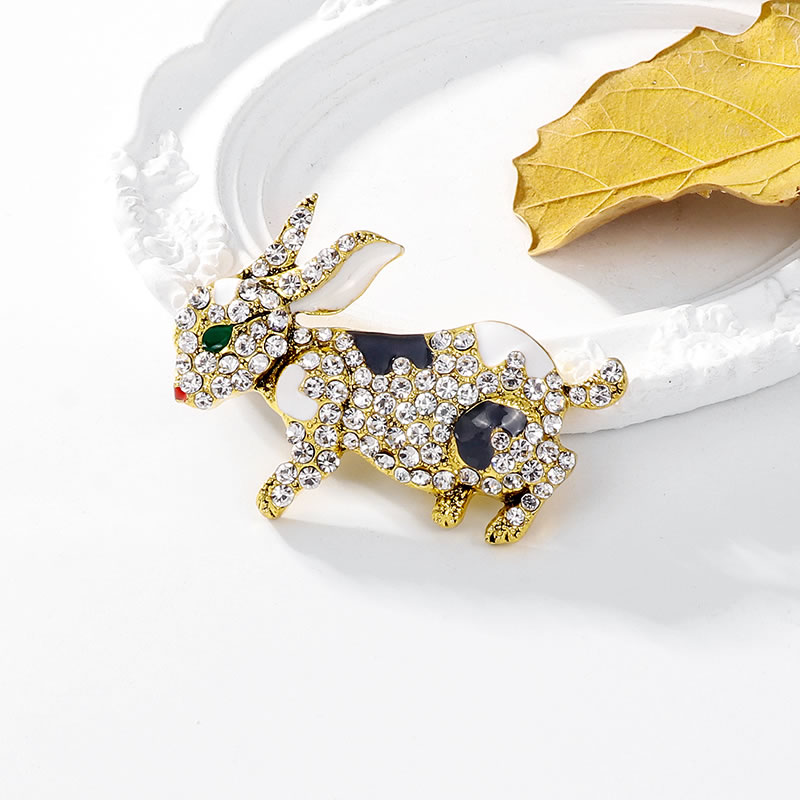 Fashion Gold Alloy Diamond Rabbit Brooch,Korean Brooches