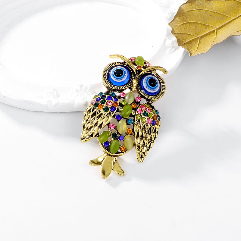 Fashion Gold Alloy Diamond Owl Brooch,Korean Brooches