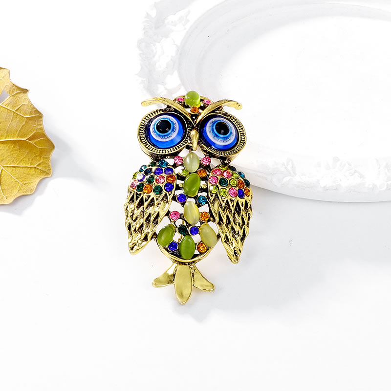 Fashion Gold Alloy Diamond Owl Brooch,Korean Brooches