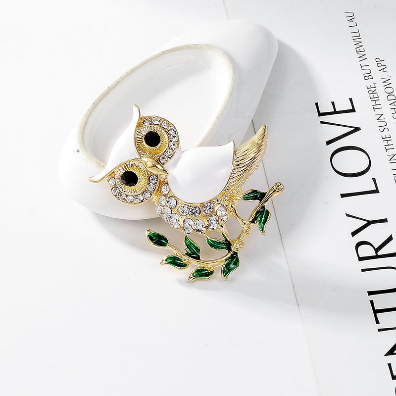 Fashion Owl Alloy Diamond Drip Oil Owl Brooch,Korean Brooches