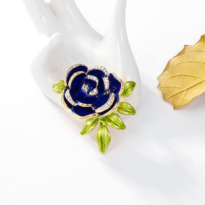 Fashion Blue Alloy Dripping Flower Brooch,Korean Brooches