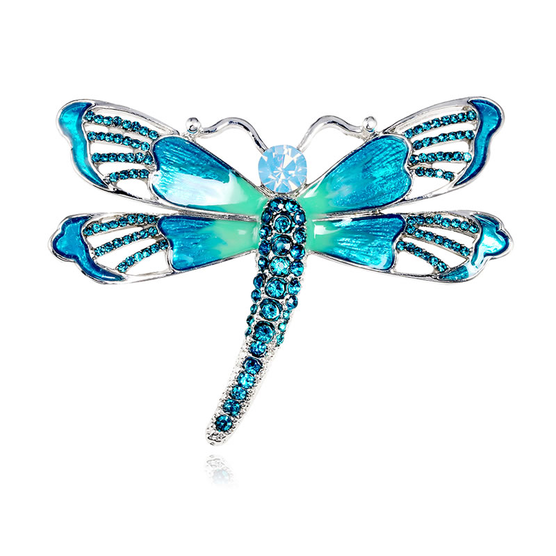 Fashion Blue Alloy Diamond Dragonfly Brooch,Korean Brooches