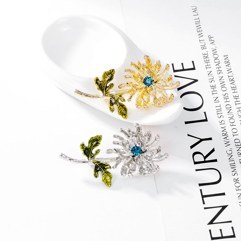 Fashion Silver Alloy Diamond Flower Brooch,Korean Brooches
