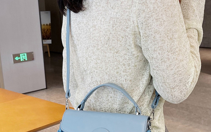 Fashion Light Blue Pu Checkered Embossed Flap Messenger Bag,Shoulder bags
