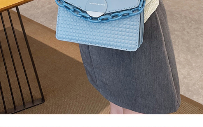 Fashion Khaki Pu Checkered Embossed Flap Messenger Bag,Shoulder bags