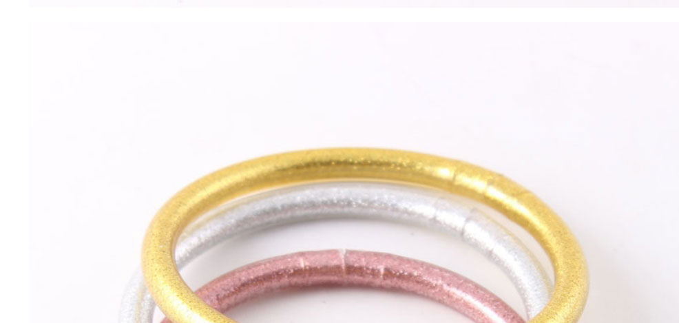 Fashion Rose Gold Silicone Pvc Particle Bracelet,Fashion Bangles